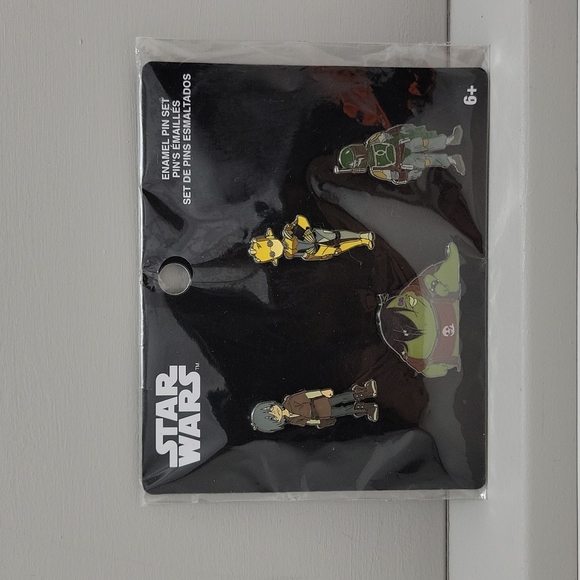 STAR WARS BOBA FETT, YOUNG HUTT, DROIDS FUNKO ENAMEL PIN SET - Picture 1 of 8